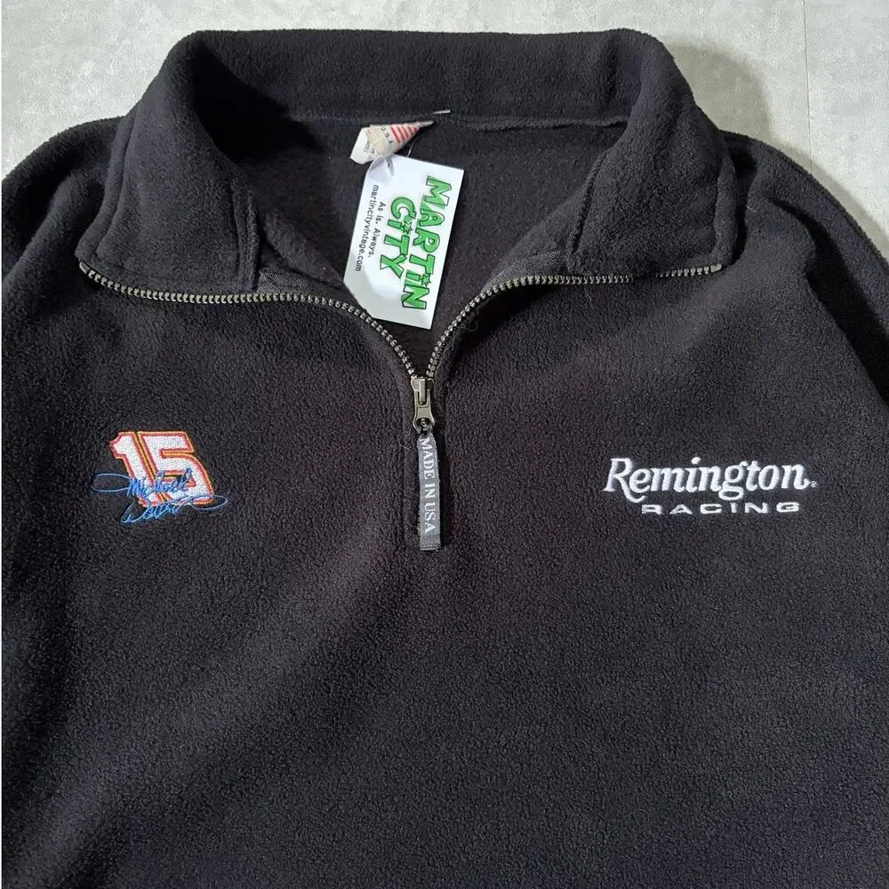 2000s Vintage NASCAR Remington Michael Waltrip Black Fleece -XL